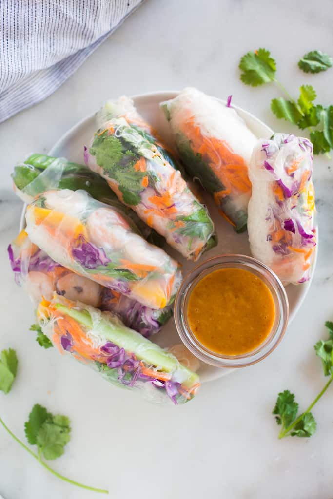 RECIPE Thai Veggie Spring Rolls with Peanut Sauce AYB